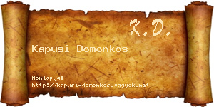 Kapusi Domonkos névjegykártya